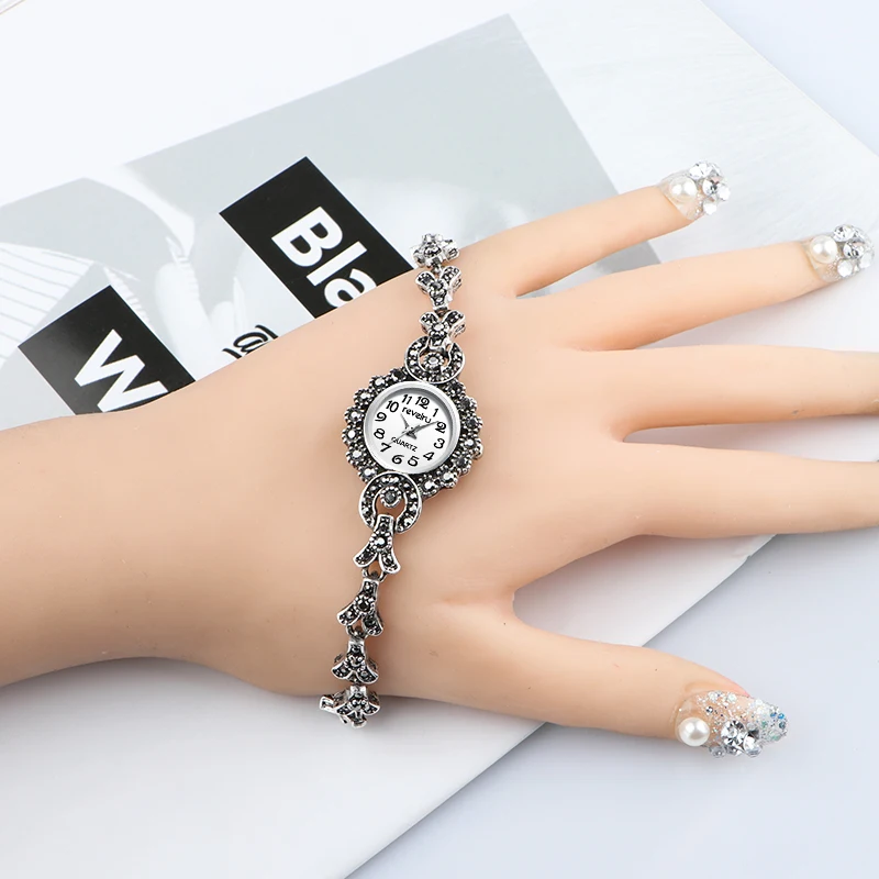 

QINGXIYA 2020 Luxury Brand Ancient Silver Clock Lady Wrist Watches Crystal Female Ladies Quartz Watch Fashion Women's Wristwatch