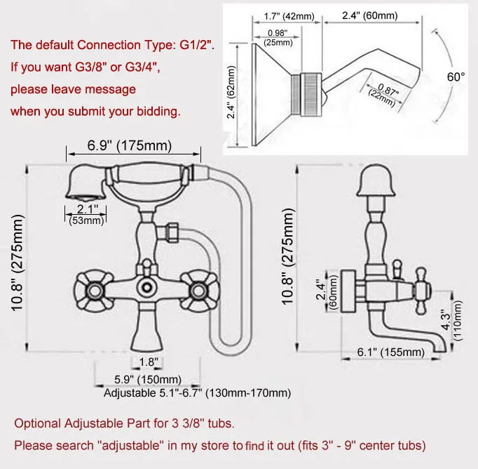 Античный красный медный смеситель с двойными перекрестными ручками для ванны и