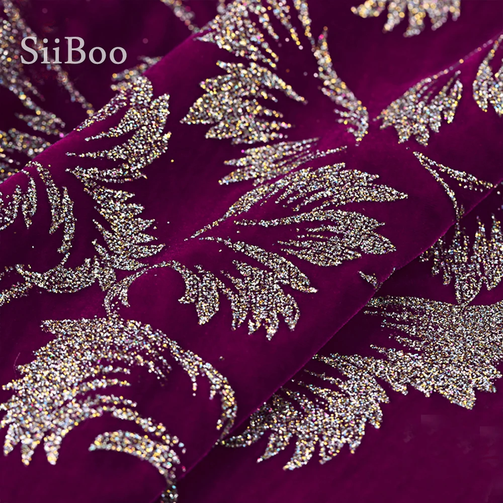 Зеленая красная черная фиолетовая шелковая бархатная ткань с приподнятым ворсом