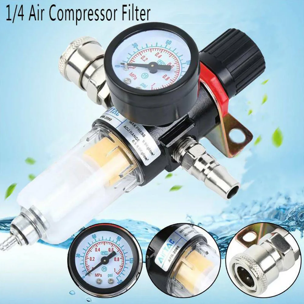 AFR2000 1/4 Pneumatic Filters Filter For Air Compressor Moisture Separator Pressure Regulator Oil Water Separators Unit AFR-2000 |
