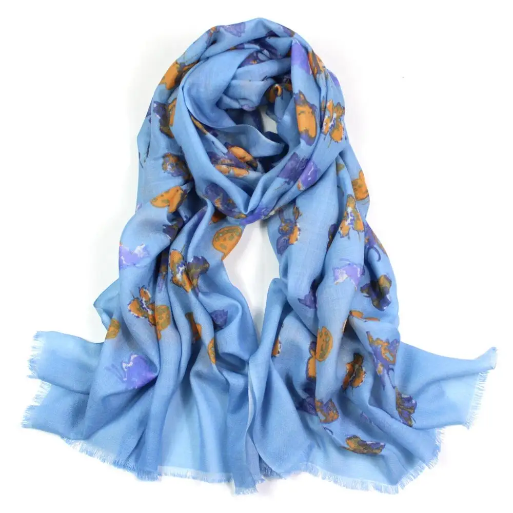 2020 синий зимний кашемировый шарф роскошные женские шерстяные шарфы бабочки