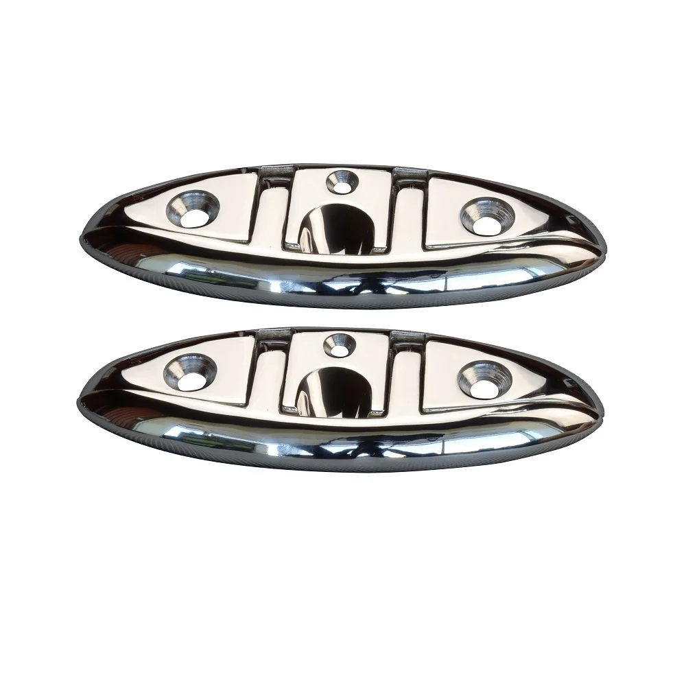 

2PCS 316 Stainless Steel Folding Cleats Pull Filp Up Folding Cleat 5 inch 6 inch Manufactures Heavy Duty Marine Hardware Boat