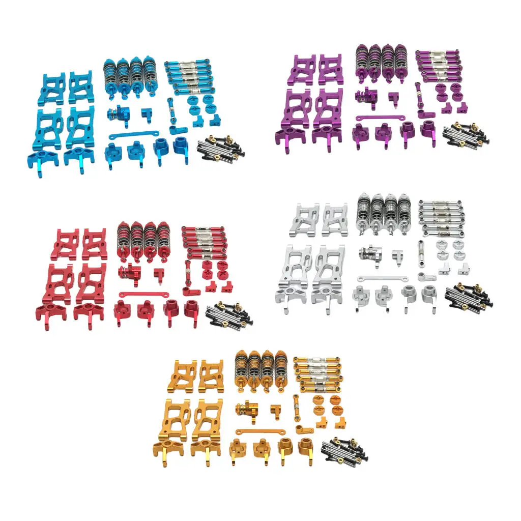 

29 Pieces Metal Upgrade Accessories Parts Combo Kits Spare Parts for Wltoys 144001 144002 RC Buggy Crawler Replacement