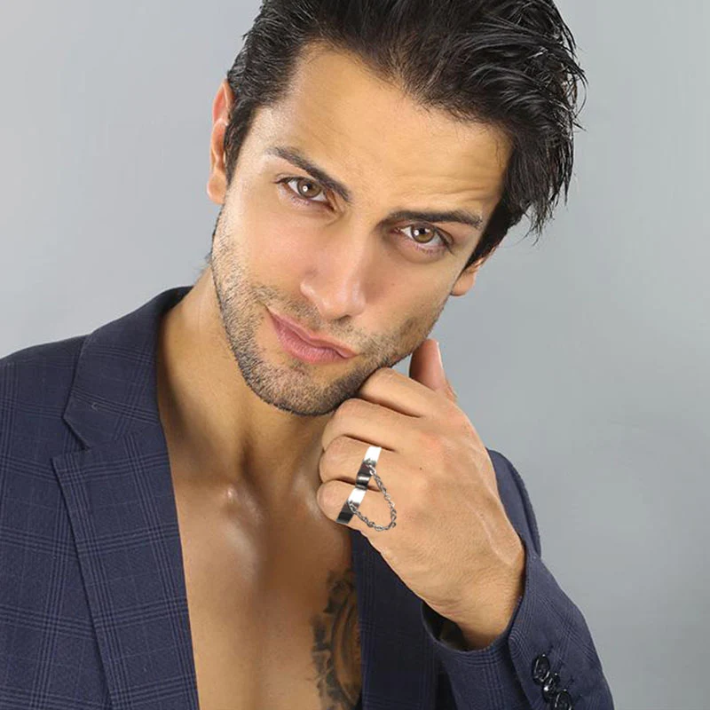 Регулируемая цепь из нержавеющей стали кольца в стиле панк вечерние Ринок