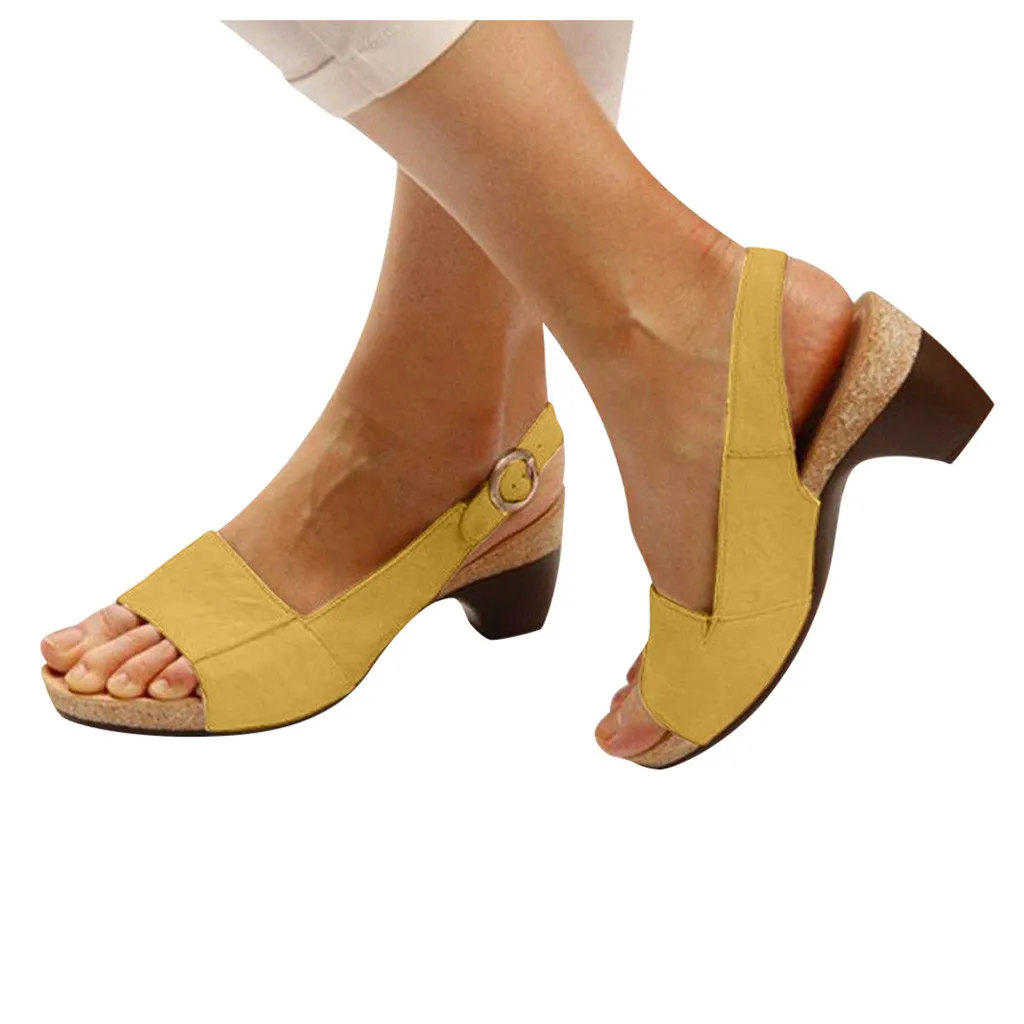 Сандалии женские на платформе и квадратном каблуке элегантные удобные Босоножки