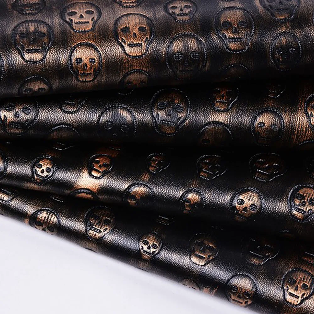 1 метр череп из искусственной кожи Ткань Винтаж Панк синтетическая кожа для