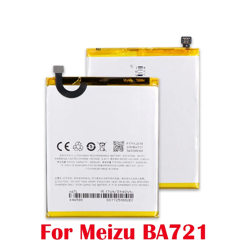 100% Оригинальный аккумулятор 4000 мАч BA721 для Meizu Meilan Note 6 M6 новый продукт