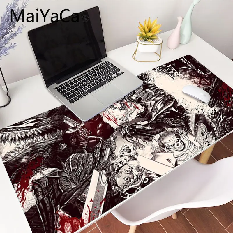 

MaiYaCa 80x30cm Berserk Anti-Slip Rubber Computermats Gaming Mouse Pad Large Locking Edge Keyboard Deak Mat for Cs Go LOL