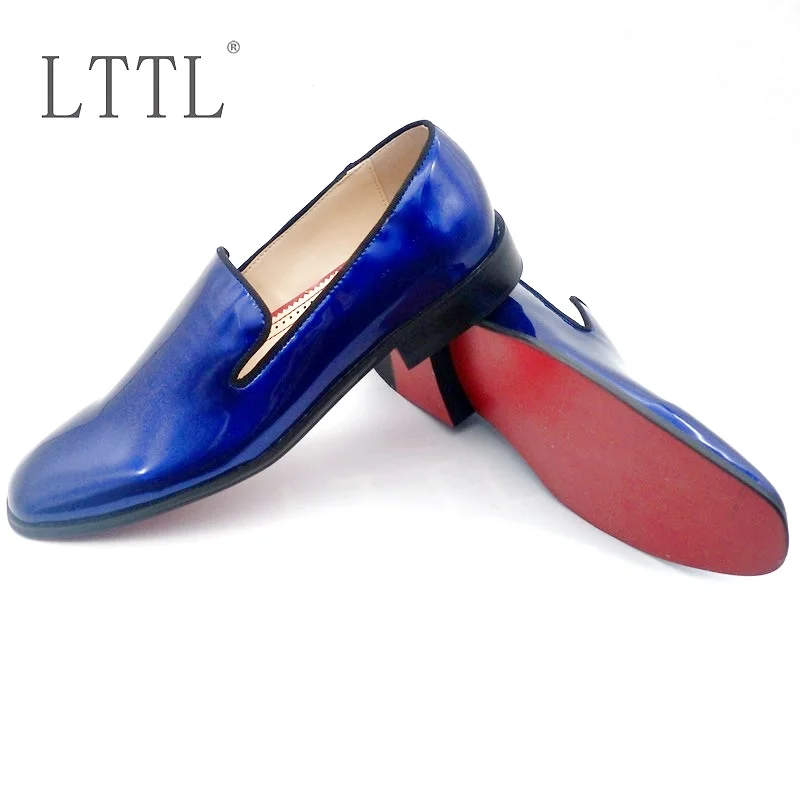 Лоферы LTTL мужские из лакированной кожи праздничные туфли ручной работы Мокасины