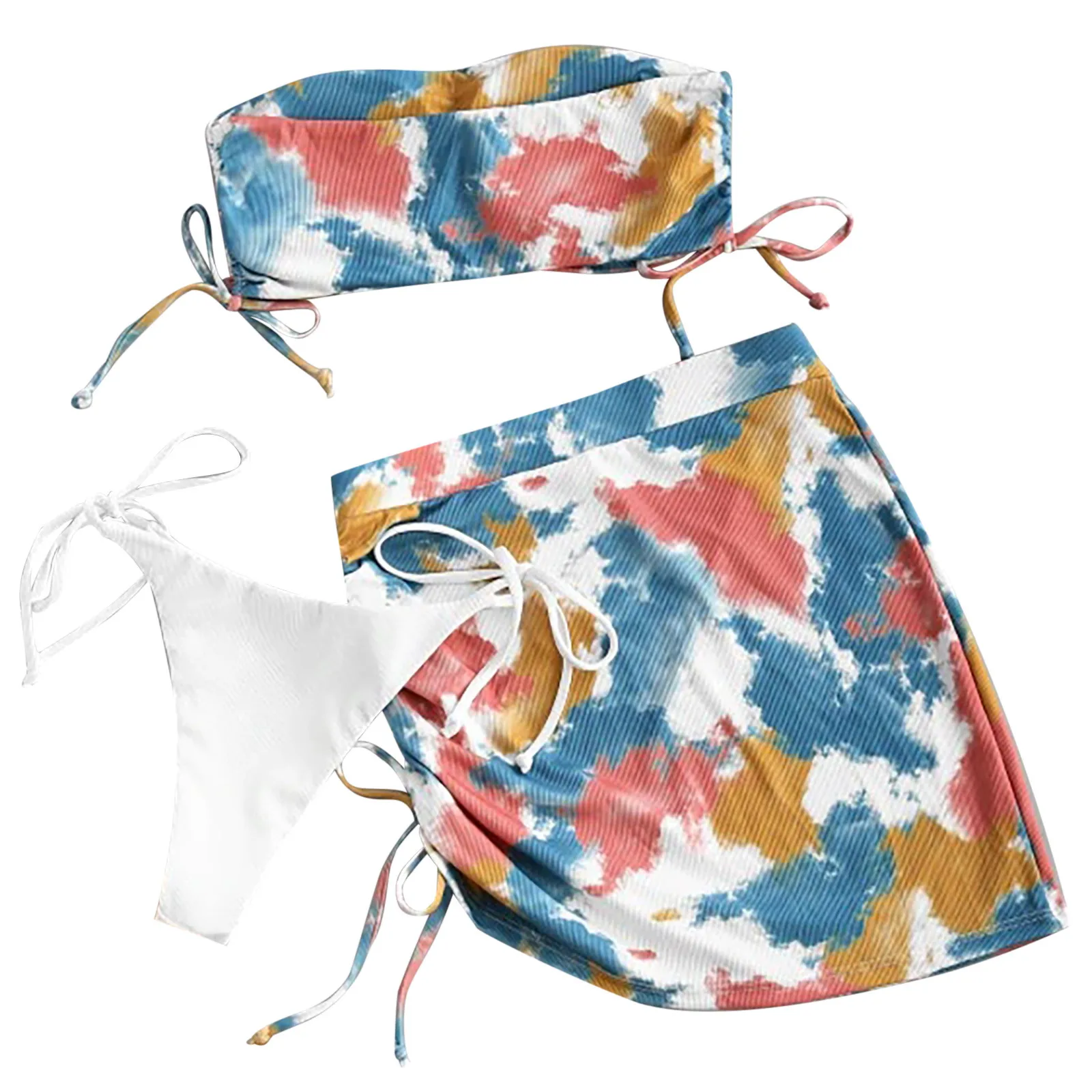 Новый купальник Бандажное летнее бикини Женский раздельный с завязкой модная