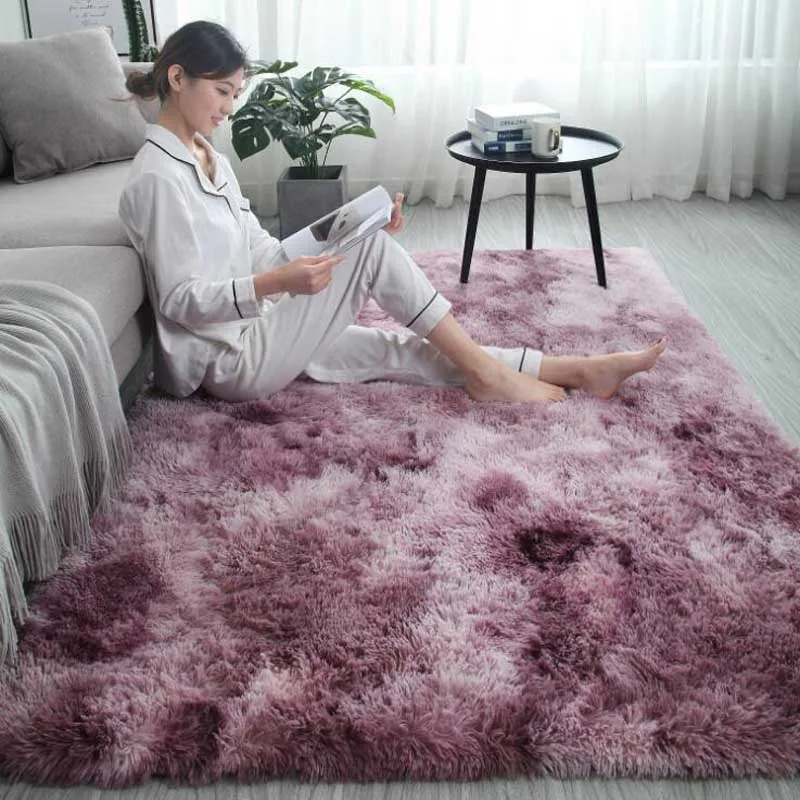 Современные гостиной зала Пушистый Ковер салон фойе лохматый коврик для детской