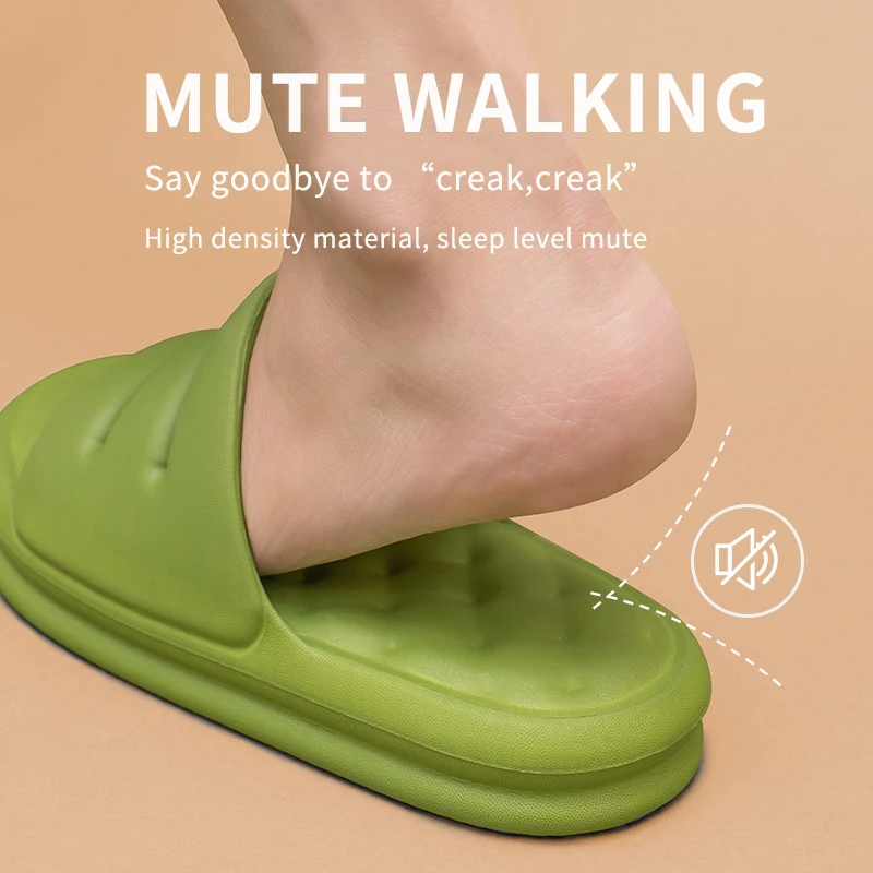 

New Fashion Sofa Slides Women Thick Sole Soft Indoor Slippers EVA Anti-slip Bathroom Shoes Men Sandals Couple Platform Slippers