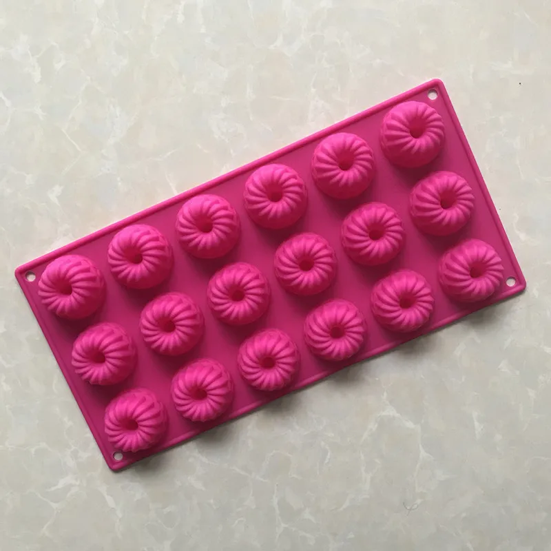 

18-Cavity Small Silicone Mold For Caneles and Bordelais Fluted Cakes Mold