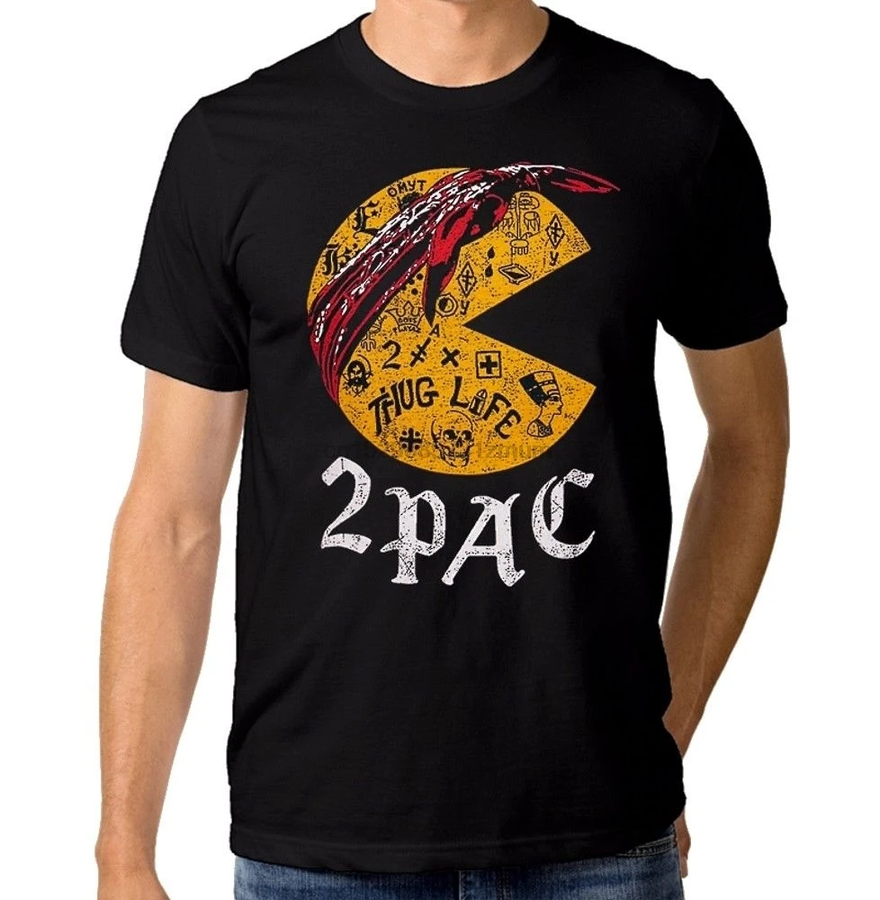 2Pac забавная футболка &quotPac-Man&quot Shakur Tee Мужская Новая мужская модная | одежда