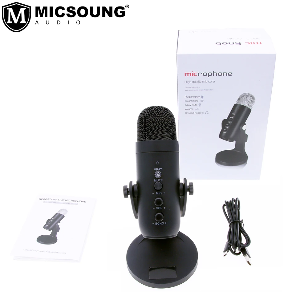 

Обновленная профессиональная USB конденсаторный микрофон для записи микрофонная стойка ПК для компьютера ноутбука YouTube Подкаст Videos-ML-86 4,8