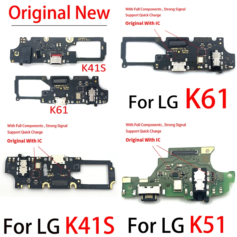 

10 шт./лот новый оригинальный USB-разъем для зарядки док-плата гибкий кабель с полным IC для LG K51 K51S K61 K41S K8 Plus K22