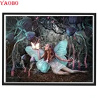 5D алмазная живопись сделай сам, фантазия, гриб, Бабочка, искусственная вышивка, полная вышивка, Алмазная мозаика, картина для домашнего декора