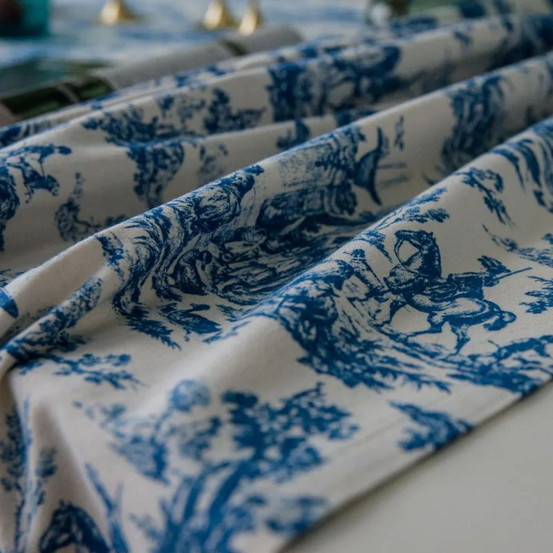 

Free Shipping Blue Landscape Tablecloth Table Cover Mantel De Mesa Multifunction Printed Nappe Centrini Moderni Panos De Mesa