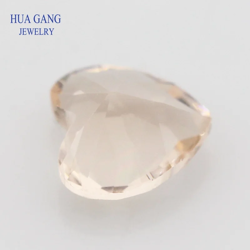 Champagne Heart Shape Loose Glass Beads Synthetic Gems For Jewelry Size 3x3~12x12mm Free Shipping |