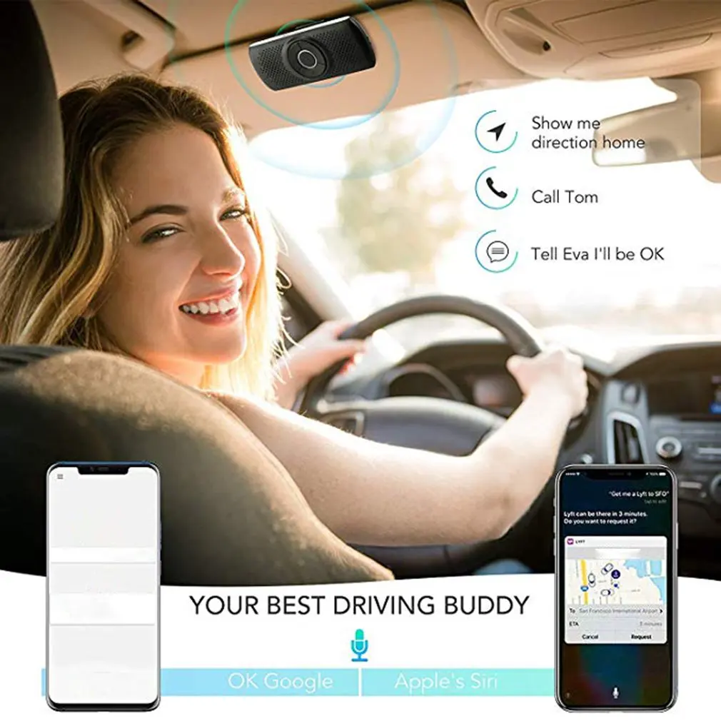 T826 Bluetooth Handsfree Car Kit Car SpeakerphoneTF Music MP3 Player Connect Phones Speaker Sun Visor Clip Speakerphone
