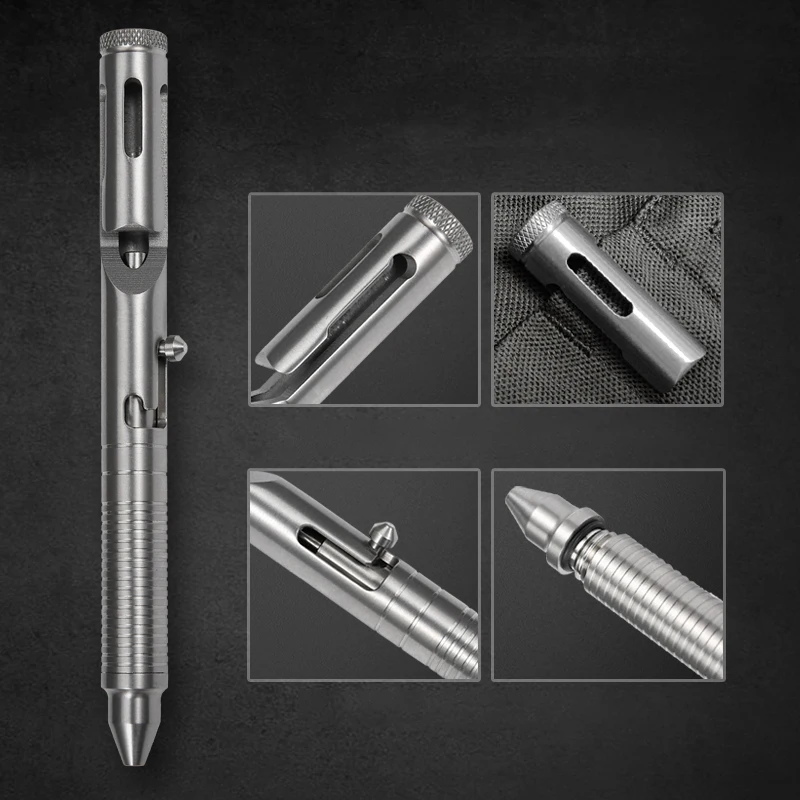Beli Titanium Alloy Pena Taktis Baut Pen Portable Outdoor EDC Pena