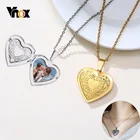 Настраиваемая металлическая фоторамка Vnox в форме сердца из нержавеющей стали, семейная любовь, подарок, ювелирные изделия