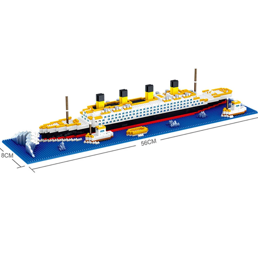 

2338Pcs Titanic Ship Boat Building Blocks DIY Educational Toys Micro Bricks Puzzle Creative for Kids Adults