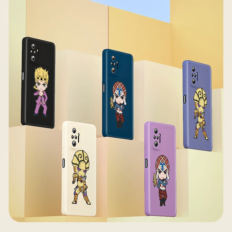 

Cute JoJos Bizarre Adventure For Xiaomi Redmi 10X 9T 9C NFC 9A 8A 8 7 K40 Gaming Pro K30S Liquid Silicone Soft Cover Phone Case