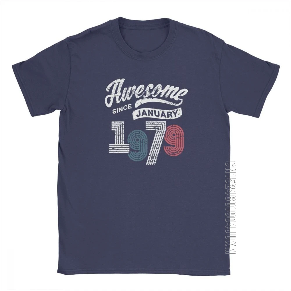 

Awesome Tee Shirt Since January 1979 Shirt Vintage 39th Birthday T-Shirts Man Big Size Clothing Basic T Shirts Pure Cotton