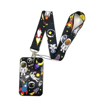 moon astronaut universe soace key lanyard car keychain id card pass gym mobile phone kids key ring holder jewelry decorations
