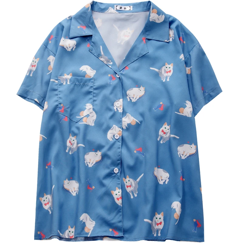 Блузка женская с отложным воротником повседневный топ в японском стиле