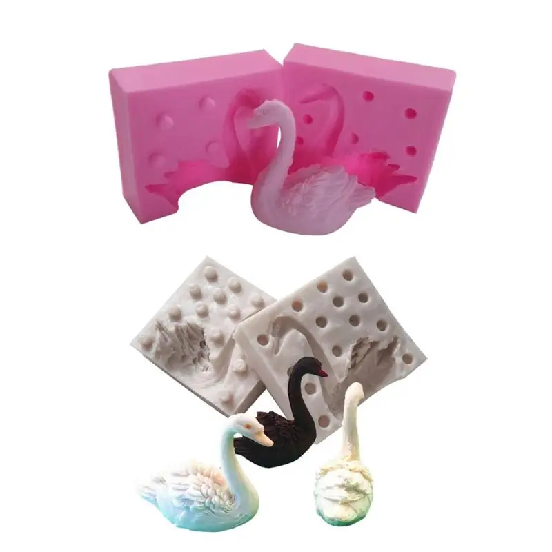 

Silicone Mold 3D Swan Shape Epoxy Mould DIY Chocolate Fondant Cake Making 87HC