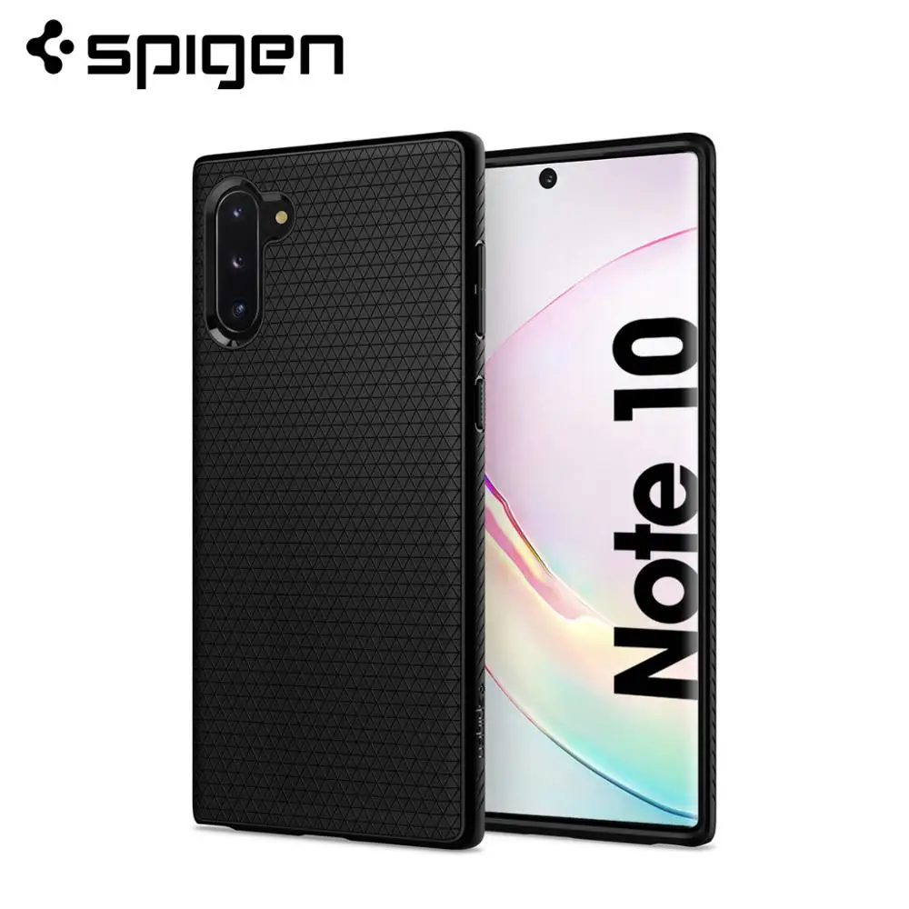 Чехол Spigen Liquid Air для Samsung Galaxy Note 10 5G матовый черный гибкий Противоскользящий