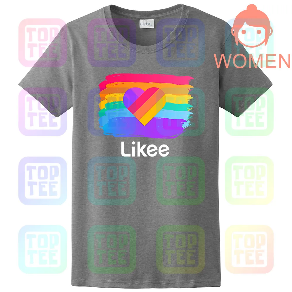 Women Grey Likee App забавная футболка Сердце футболка классная граффити уличная футболка - Цвет: Women Grey
