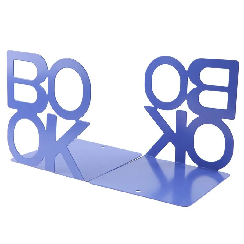2 Pcs Alphabet Shaped Metal Bookends Creative Iron Book Support Holder Desk Organizer Shelf Stand Office Supplies | Дом и сад