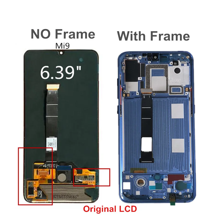 6,3" AMOLED ЖК-дисплей для Xiaomi mi 9 ЖК-дисплей дигитайзер в сборе сенсорный экран с рамкой для Xiao mi 9 lcd mi 9 mi 9 lcd