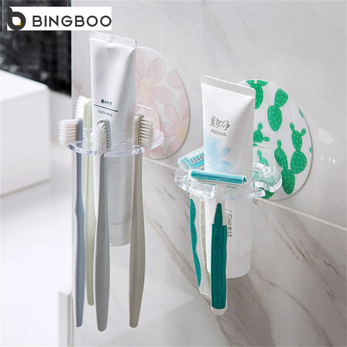 

1PC Plastic Toothbrush Holder Toothpaste Stand Wall Razor Hanger Tooth Brush Dispenser Bathroom Accessories Organizer Tools Sets