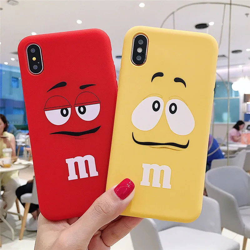 

2021 Silicone Soft back Cover Coque Cute candy Cartoon Chocolate Beans Phone Case For iPhone12 mini 11 Pro X XS MAX XR 7 8P SE