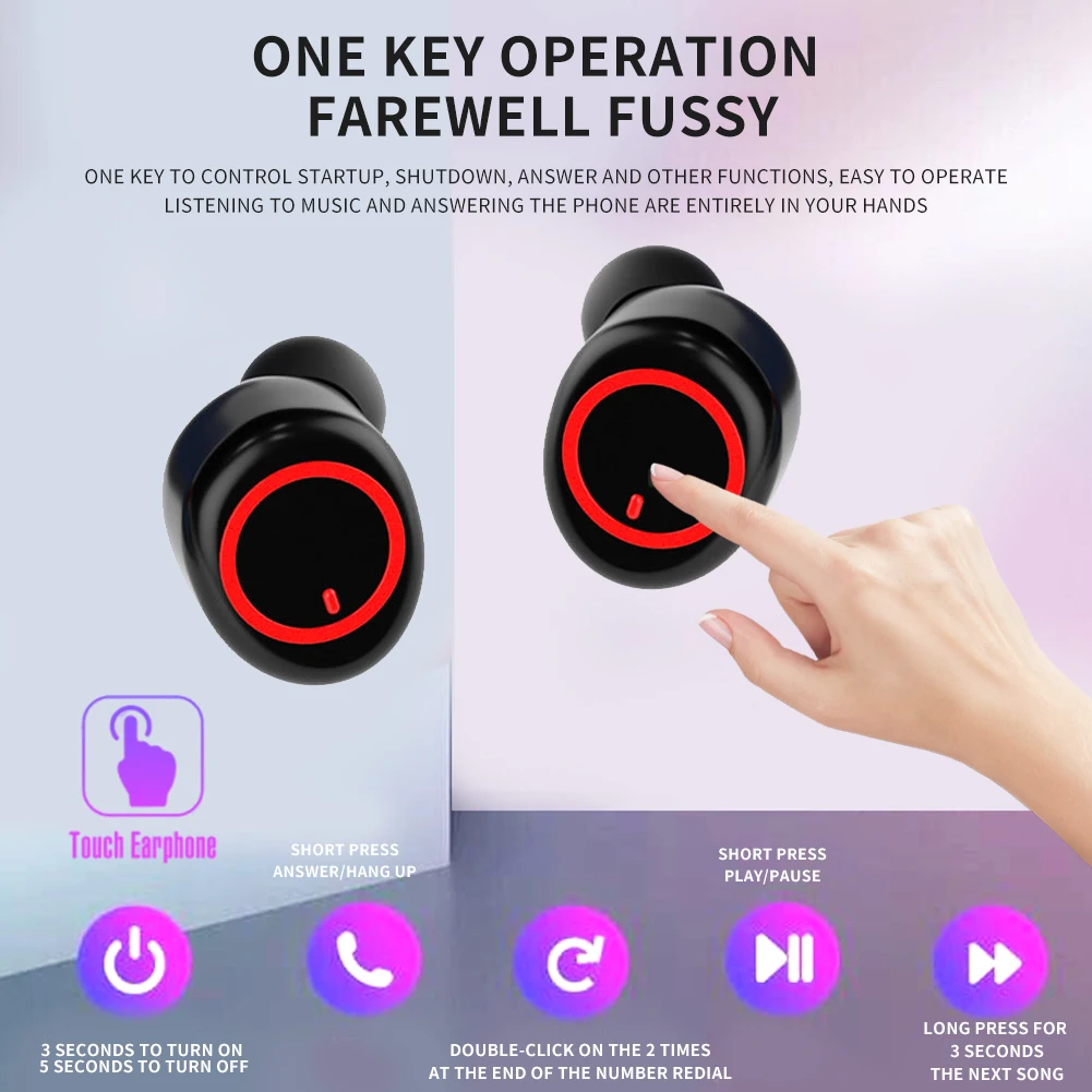 Мини наушники erlies новые беспроводные вкладыши bluetooth спортивные гарнитура