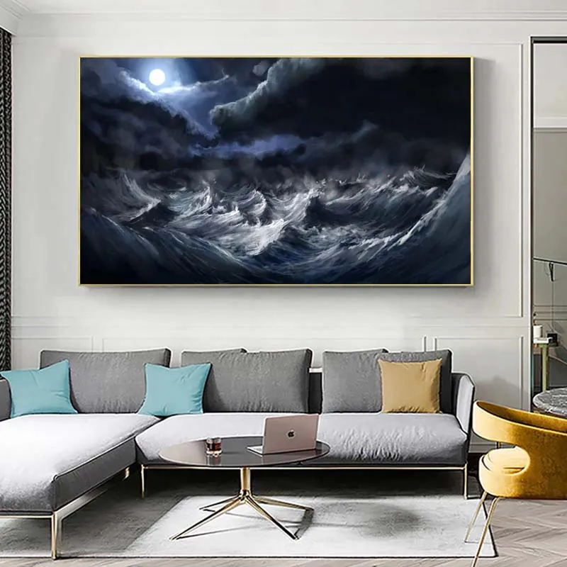 

Ocean Wave Landscapes Canvas Painting Seascape Nordic Posters and Prints Home Decoration Living Room Wall Art Pictures Unframed