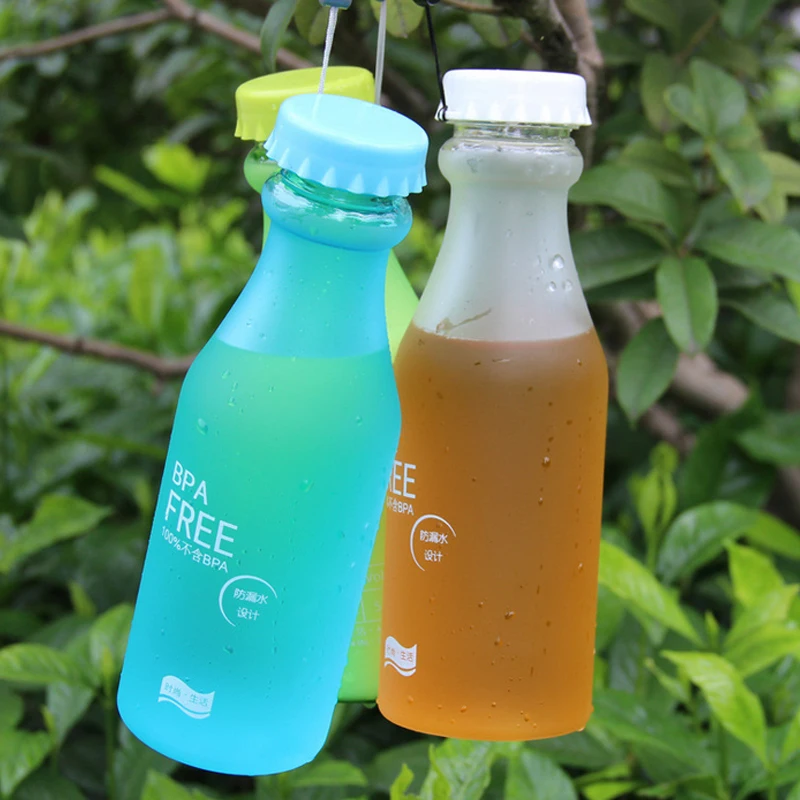 Портативная Прозрачная Матовая бутылка для воды конфетный Небьющийся