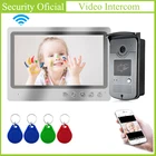 Ночное видение домашний дверной звонок Система RFID брелок вилла видео домофон система приложение WIFI дверной звонок с дистанционным управлением разблокировки