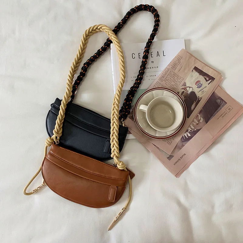 

Jiessie&Angela Women Messenger Bag Small Female Shoulder Bag Women Crossbody Bag Brand Designer 2019 Woven Shoulder Strap bags