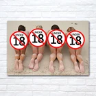 4 картины на пляже для девочек, холст, ткань, живопись, постеры и принты для взрослых, Настенная картина для гостиной, спальни, Декор