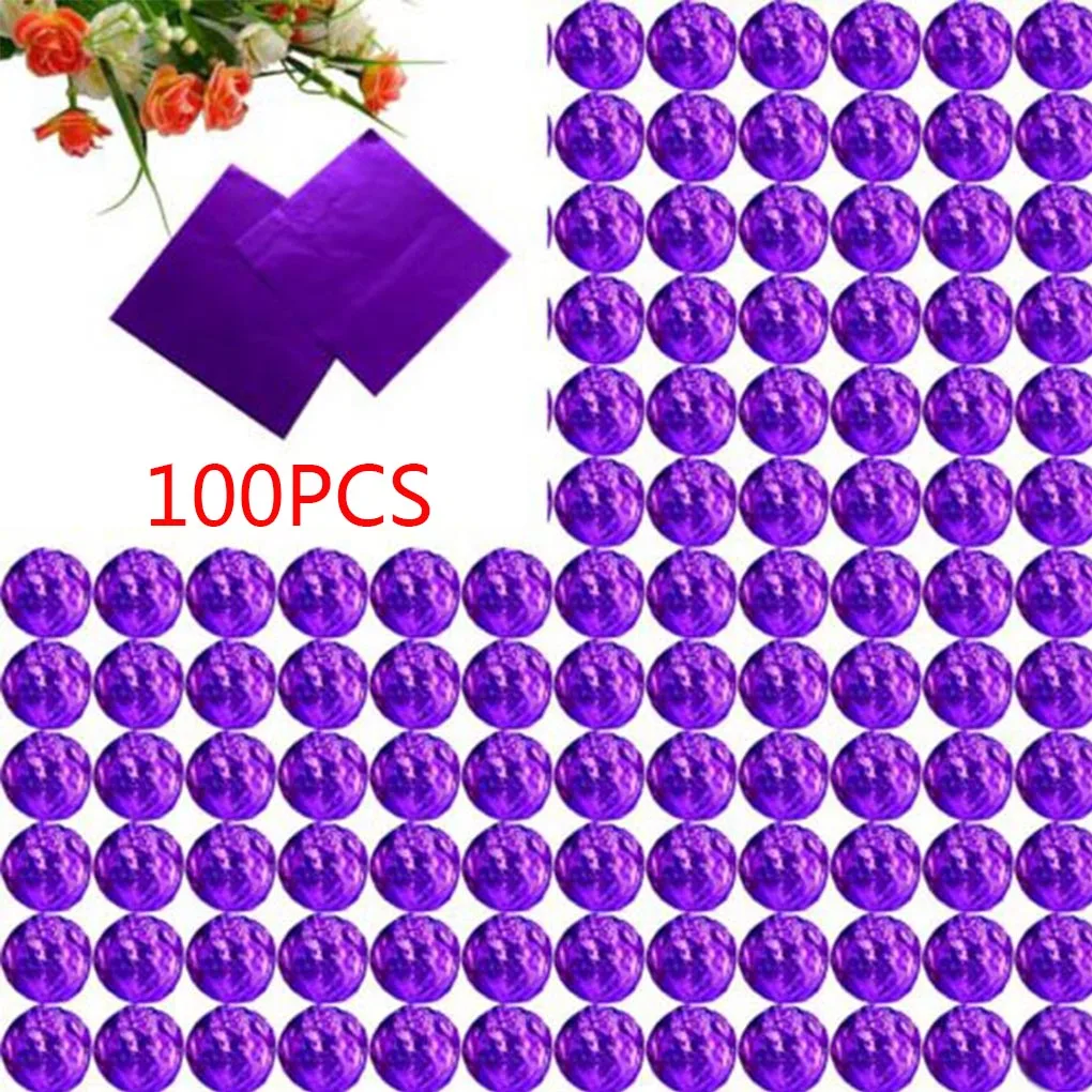 100 шт. квадратные обертки из алюминиевой фольги цветная посылка для конфет