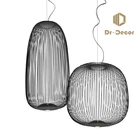 Современный подвесной светодиодный светильник с дистанционным управлением, s-образная спица, птичья клетка, подвесные промышленные железные комнатные декоративные осветительные приборы