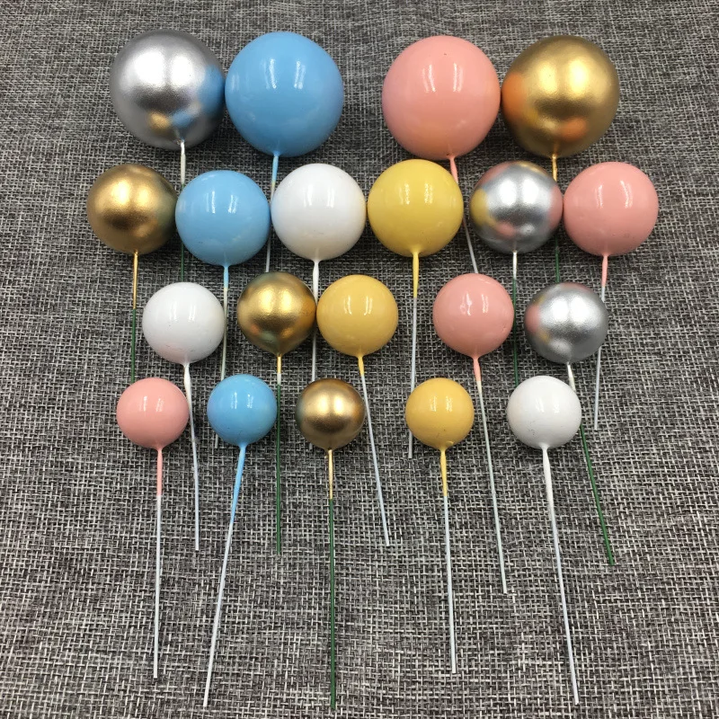 5 шт. золотой шар торт Топпер Happy День рождения Baby Shower украшение торта кекс сделай