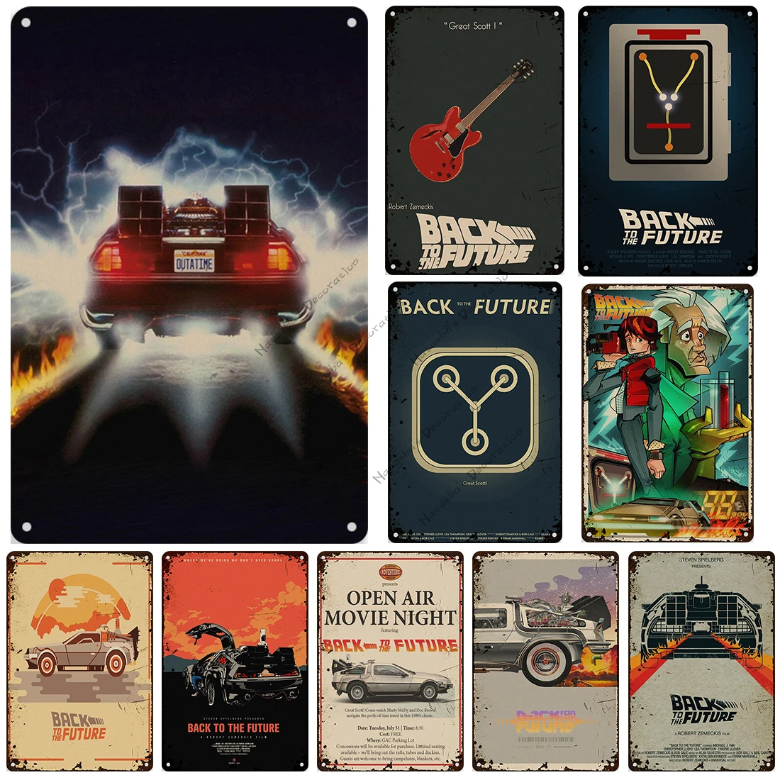 Постер фильма Назад в будущее металлический знак научная фантастика комедия