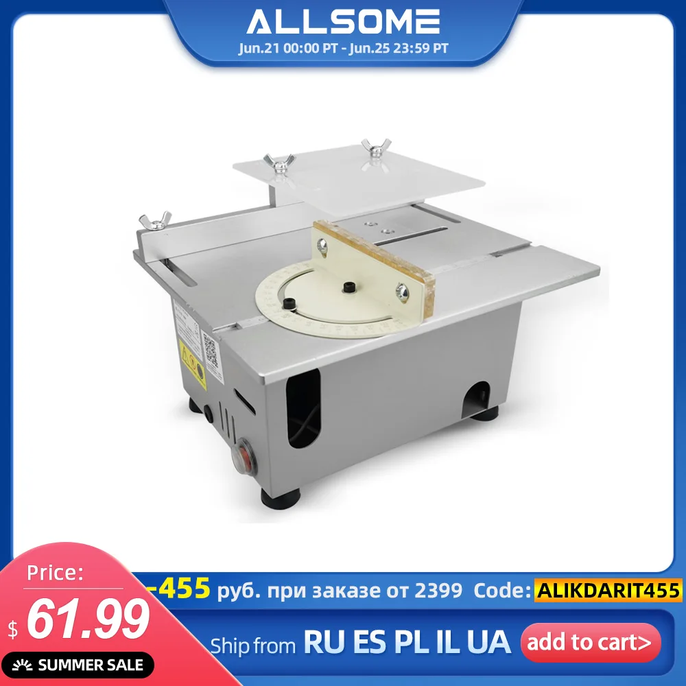 ALLSOME DC 12 24V T6 Мини точные настольные пилы DIY деревообрабатывающий токарный станок