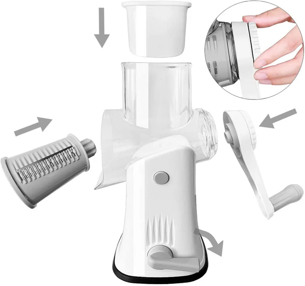 5 IN 1 Rotary Cheese Grater Shredder-Manual Vegetable Nut Grinder with Peeler Mandoline Julienne Slicer Chopper | Дом и сад